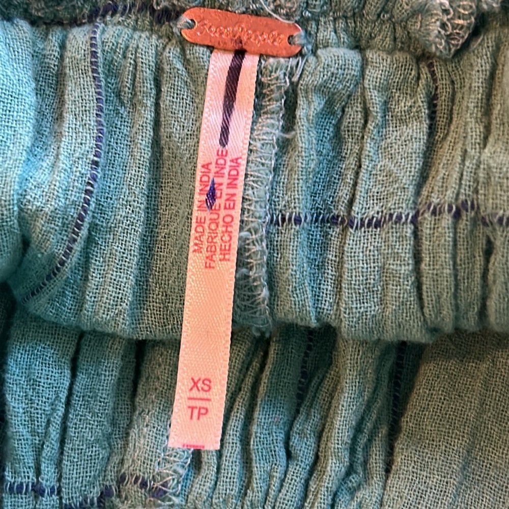 NWOT Free People Lunar Cove Wide Leg Pants in Blue Combo Size XS - Picture 10 of 12